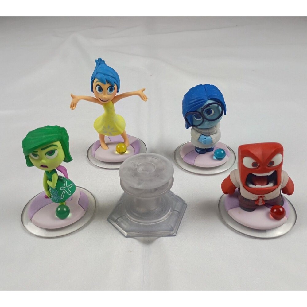 Disney Infinity Lot of 4 3.0 Inside Out Joy, Sadness, Anger & Disgust + Crystal